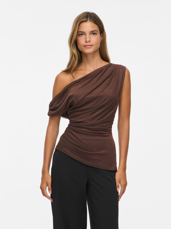 Vila 14118909 Saya top z/m dames bruin