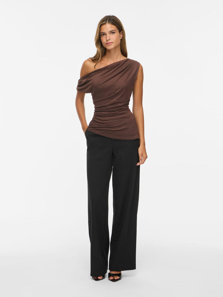 Vila 14118909 Saya top z/m dames bruin