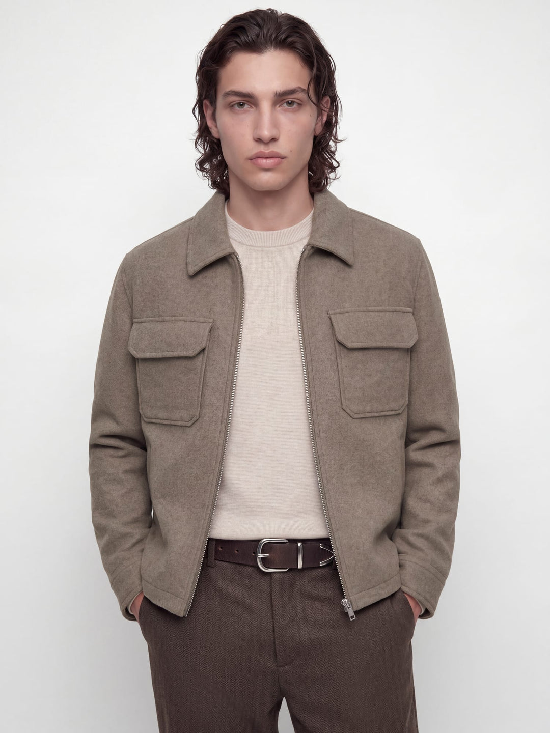 Jack &amp; Jones 12300742 Bluwakefield tussenjas taupe