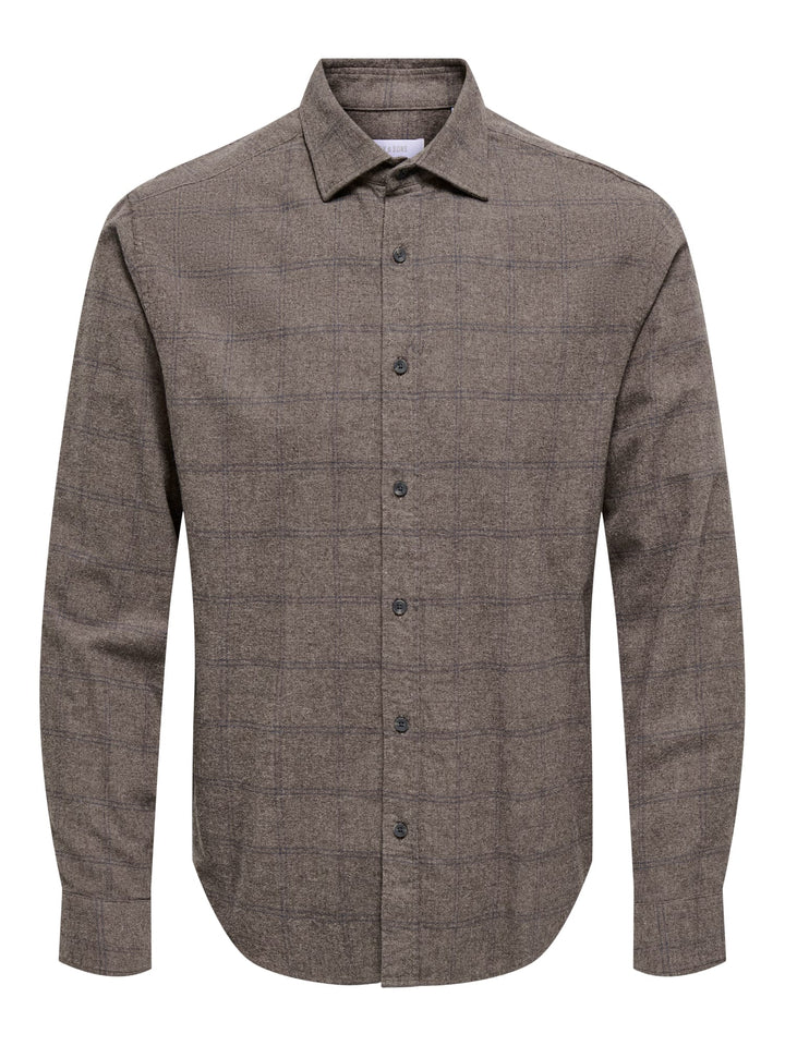 ONLY &amp; SONS 22039086 Salon overhemd l/m grijs dessin – heren