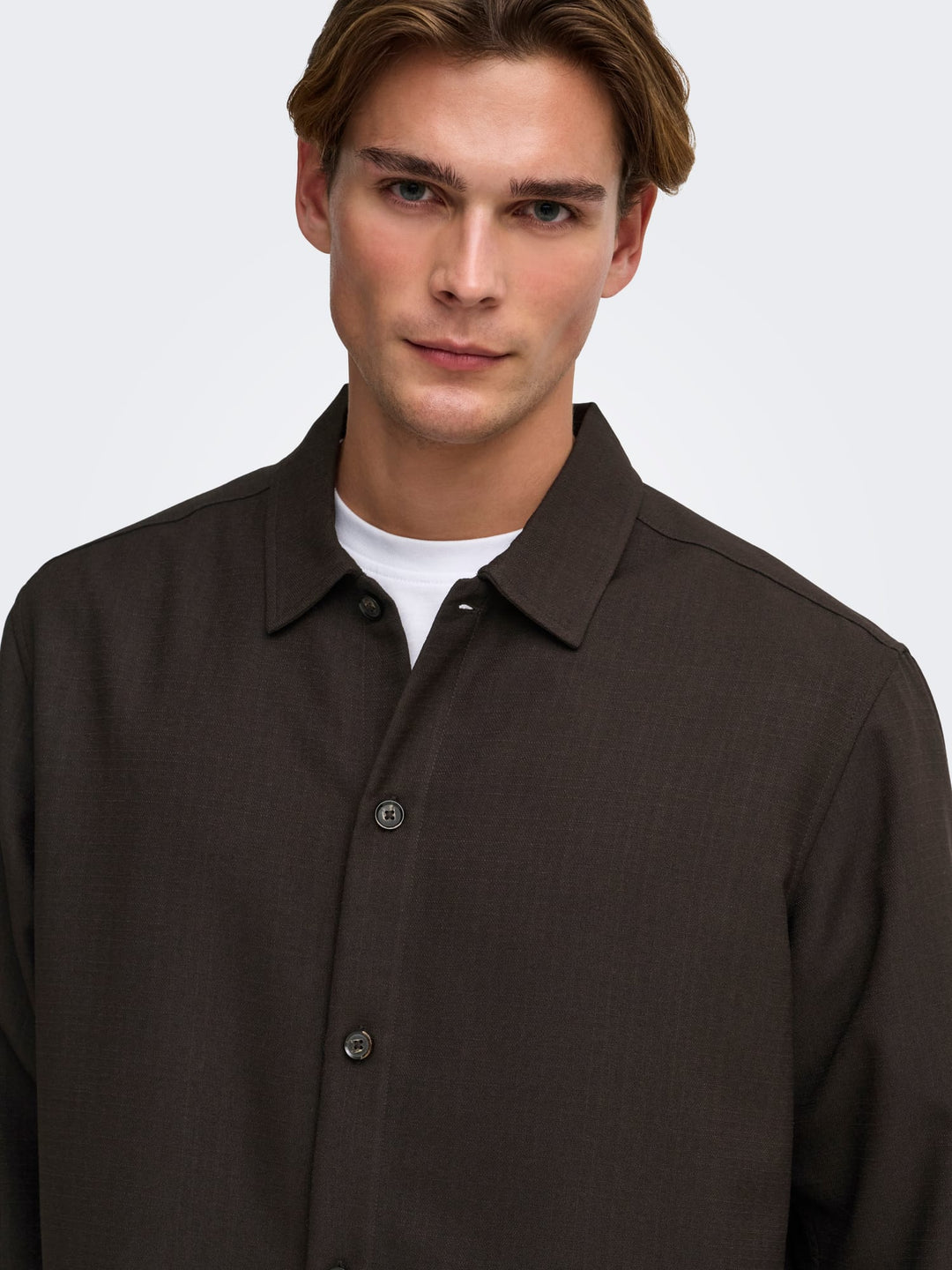 ONLY &amp; SONS 22040261 Hansi overhemd l/m bruin – heren