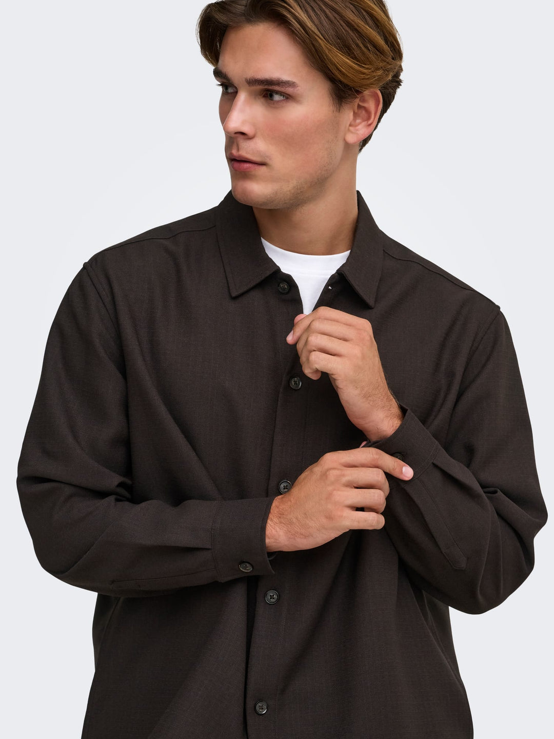 ONLY &amp; SONS 22040261 Hansi overhemd l/m bruin – heren