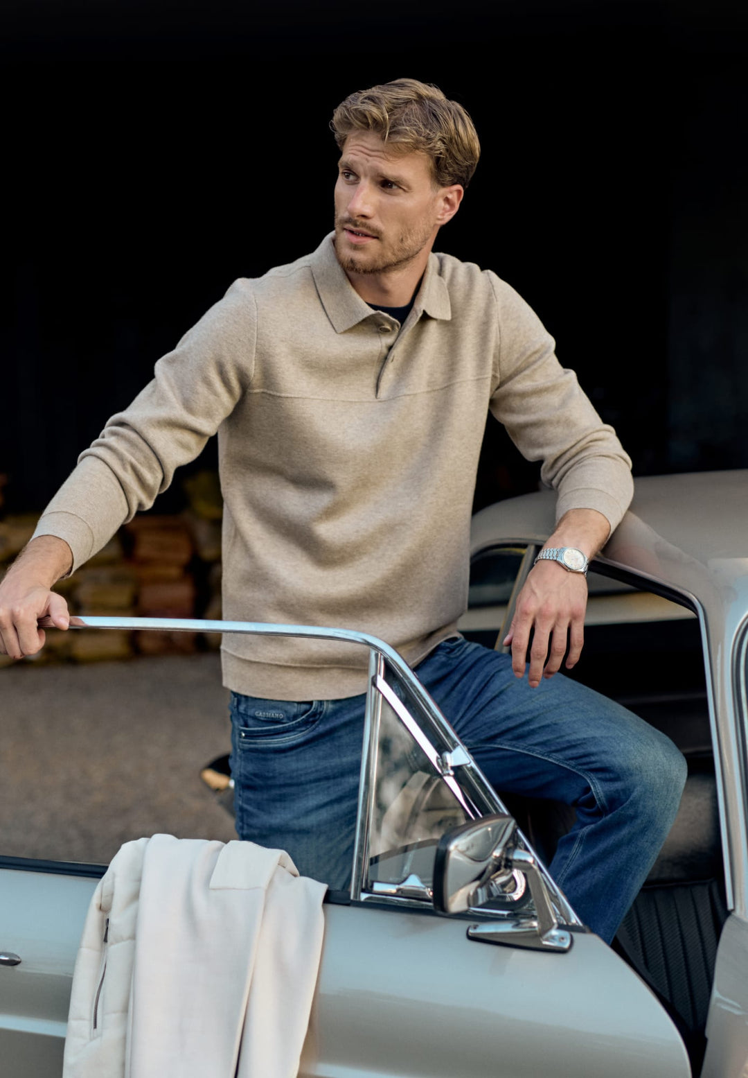 Gabbiano men 6167282 YARIC polo l/m licht bruin