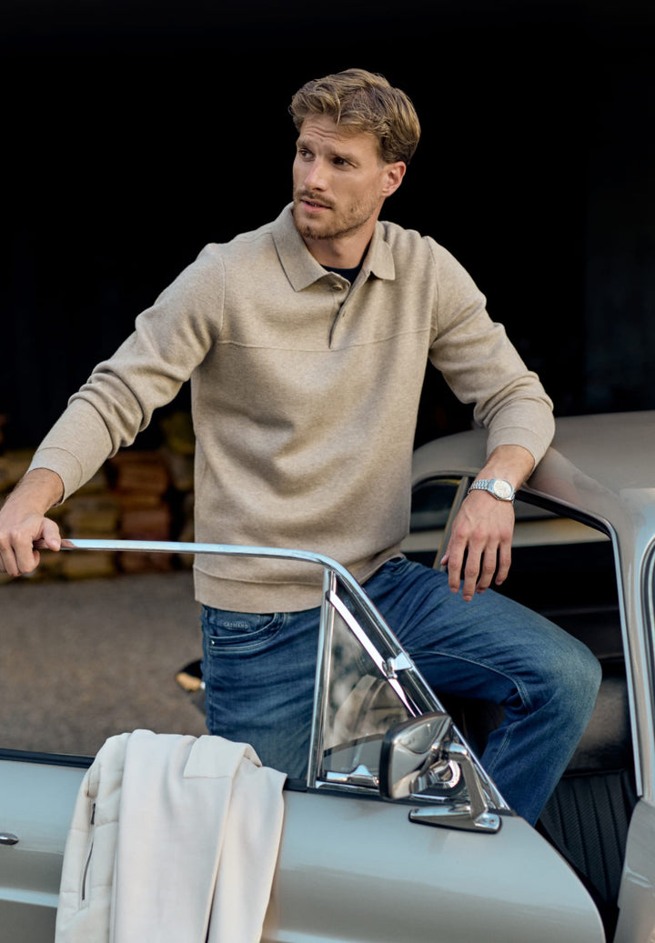 Gabbiano men 6167282 YARIC polo l/m licht bruin