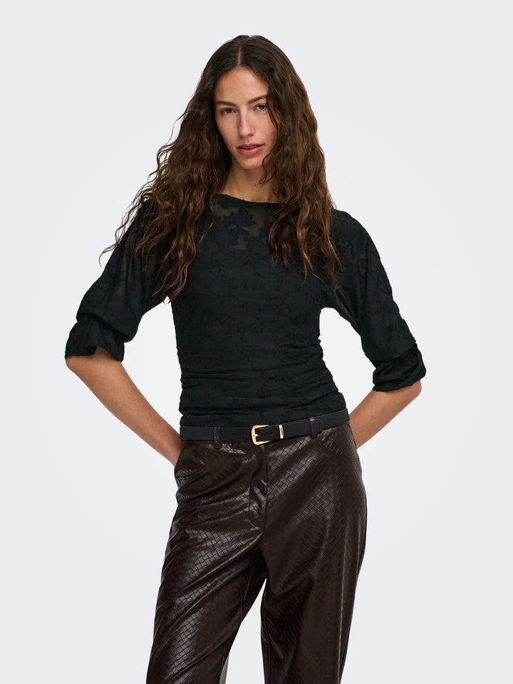 Only 15383570 Nadia top l/m dames zwart