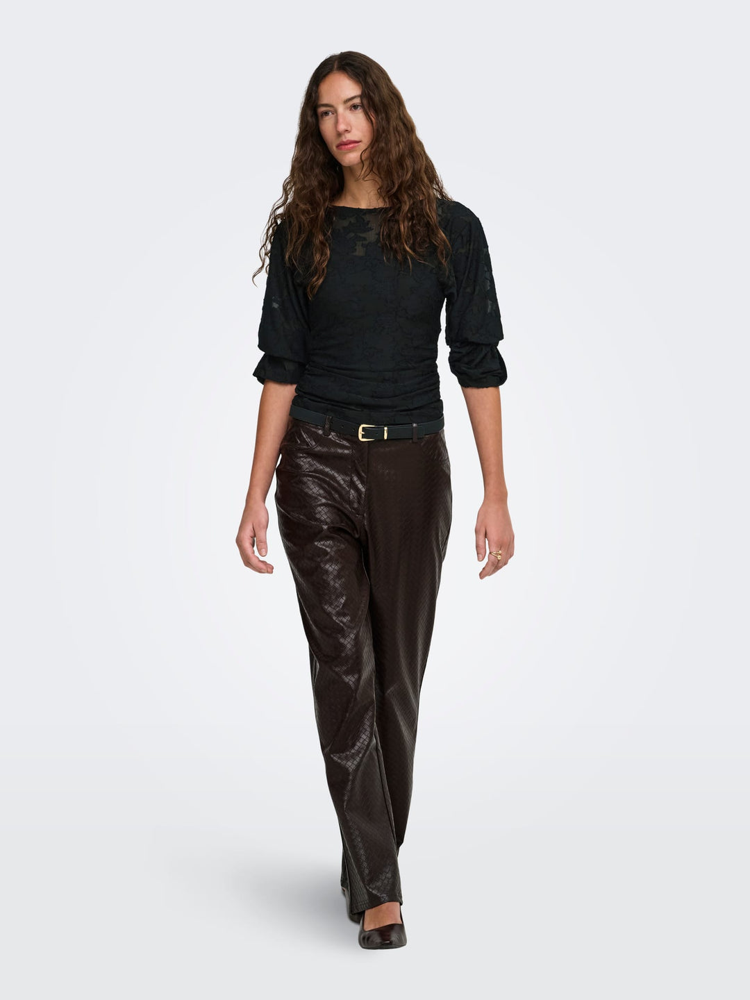 Only 15383570 Nadia top l/m dames zwart