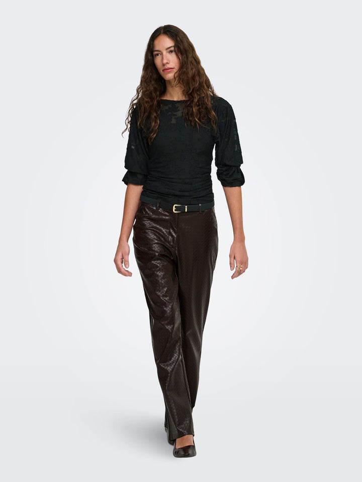 Only 15383570 Nadia top l/m dames zwart