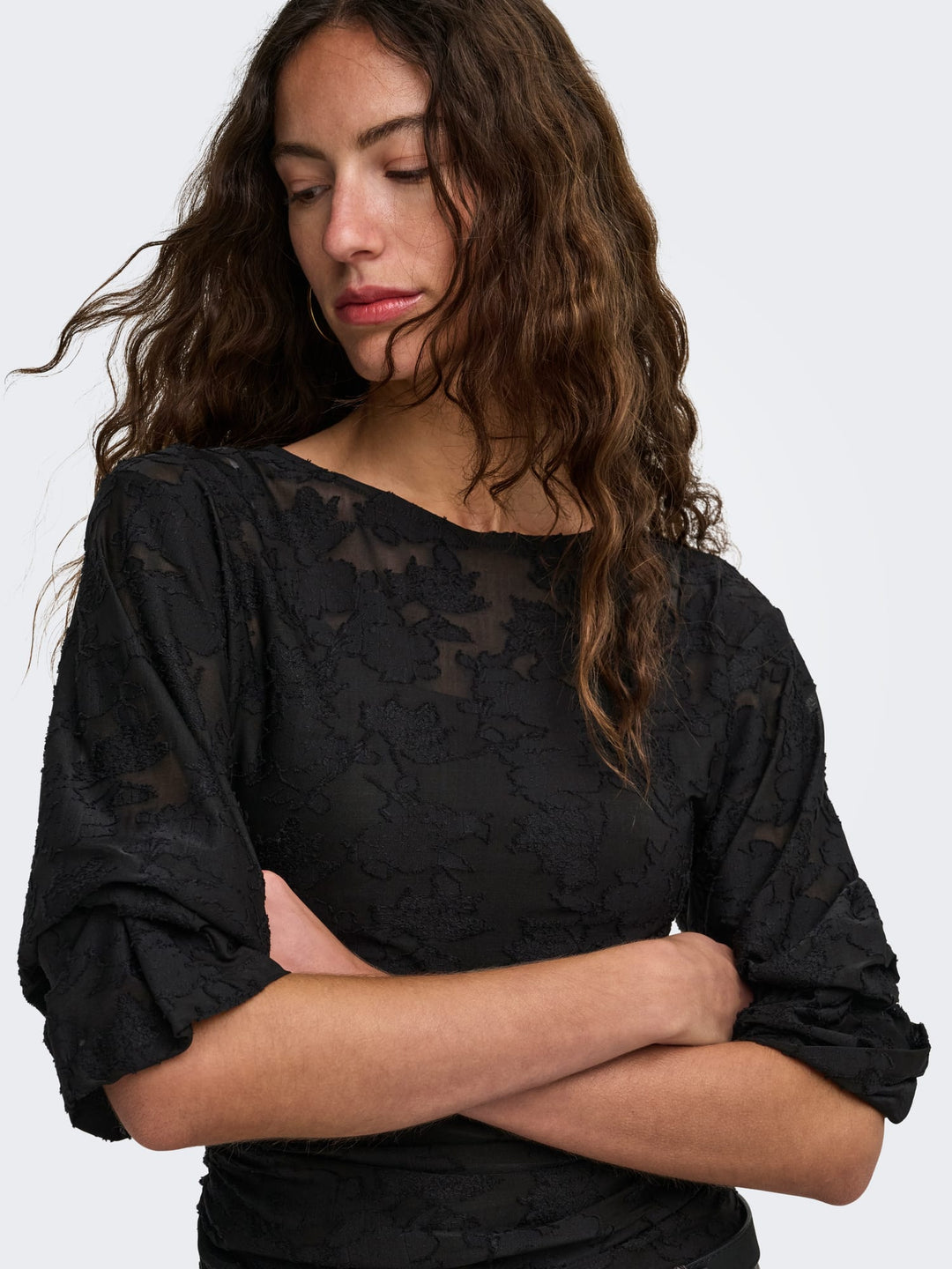 Only 15383570 Nadia top l/m dames zwart
