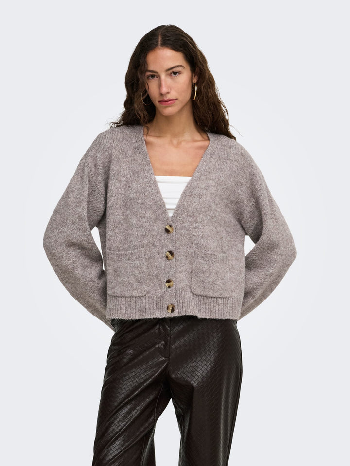 Only 15382191 Sophie vest gebreid dames bruin melee