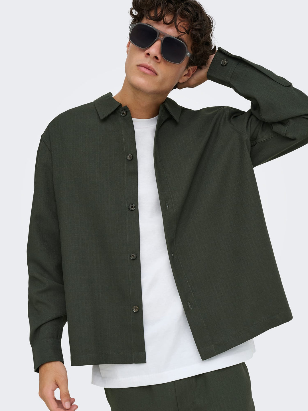 ONLY &amp; SONS 22040261 Hansi overhemd l/m donkergroen – heren