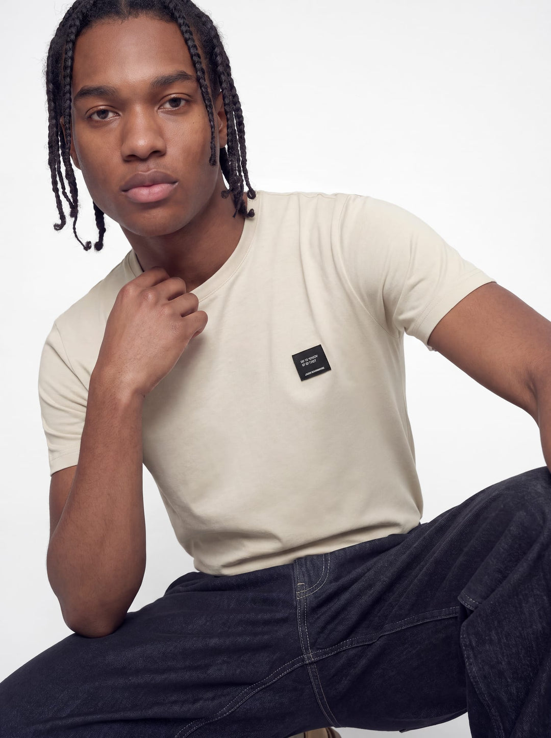 Jack &amp; Jones 12298439 Cleveland t-shirt beige – heren