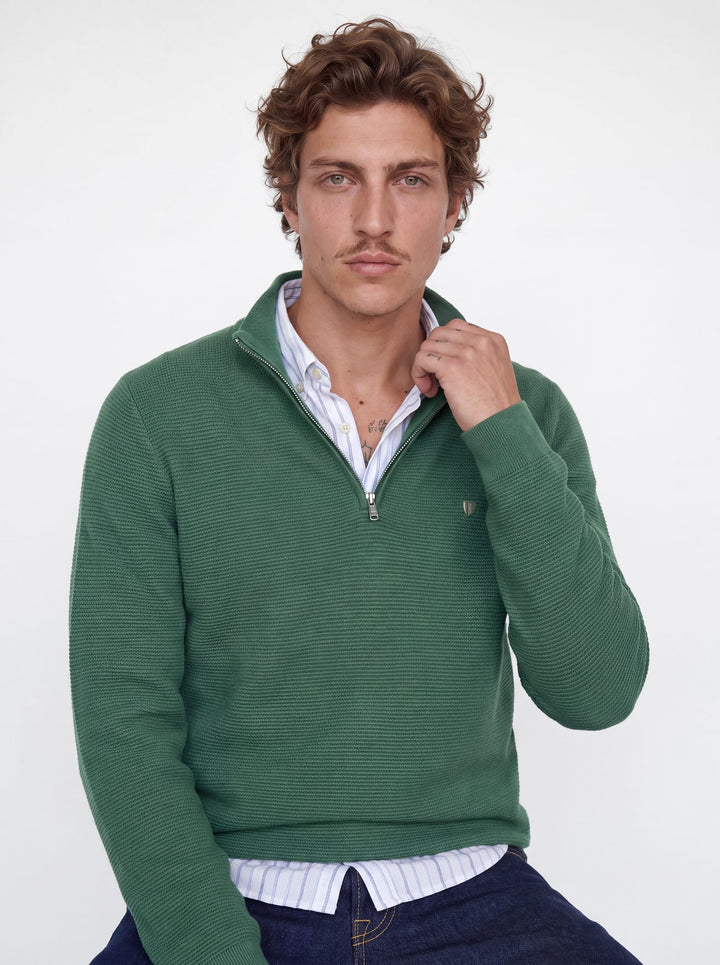 Jack &amp; Jones 12300876 Bluryan trui heren donkergroen