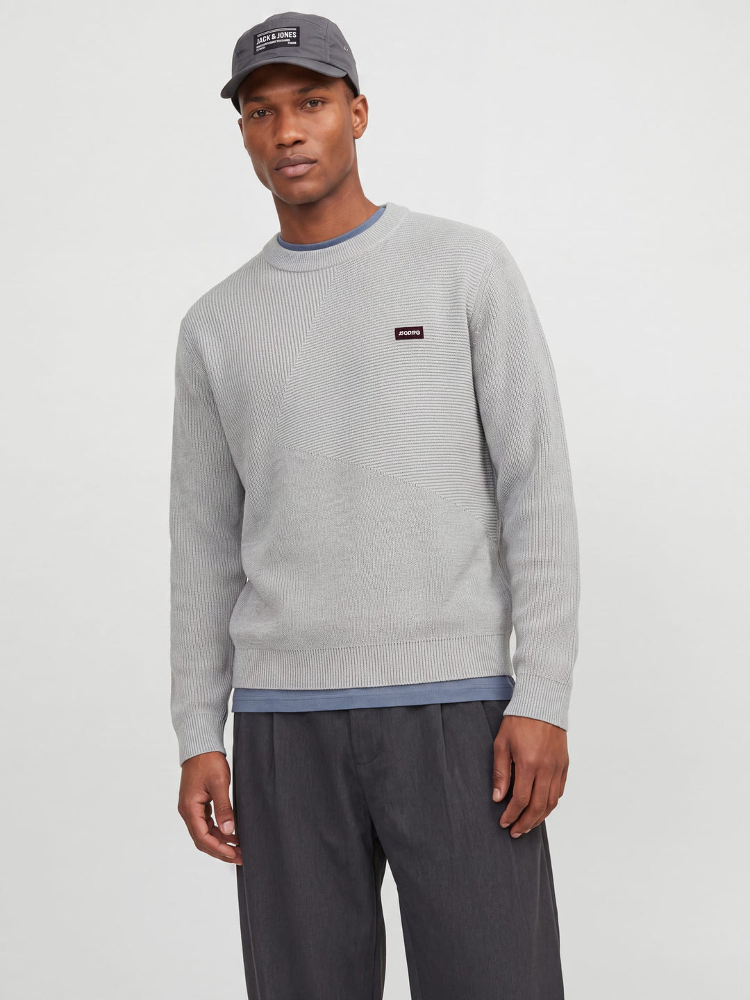 Jack &amp; Jones 12300879 club trui grijs melee – heren