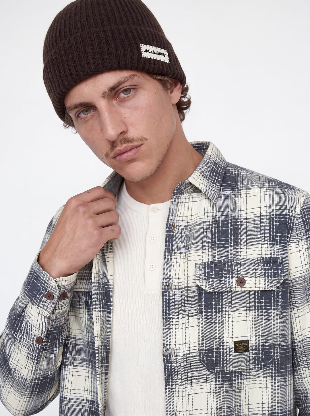 Jack &amp; Jones 12301357 Bluivy overhemd l/m blauw dessin – heren