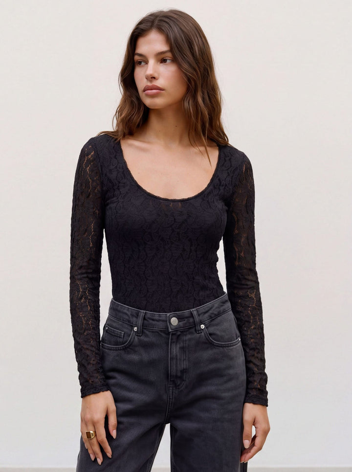 VERO MODA 10351381 Flora top l/m zwart