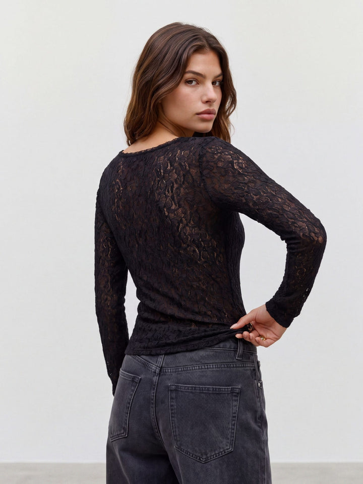 VERO MODA 10351381 Flora top l/m zwart