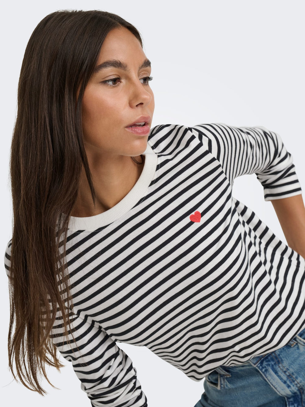 jacqueline de yong 15359938 Pisa t-shirt l/m dames wit dessin