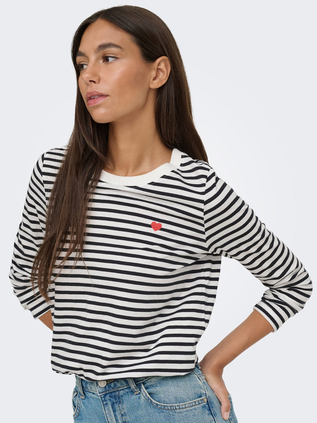 jacqueline de yong 15359938 Pisa t-shirt l/m dames wit dessin