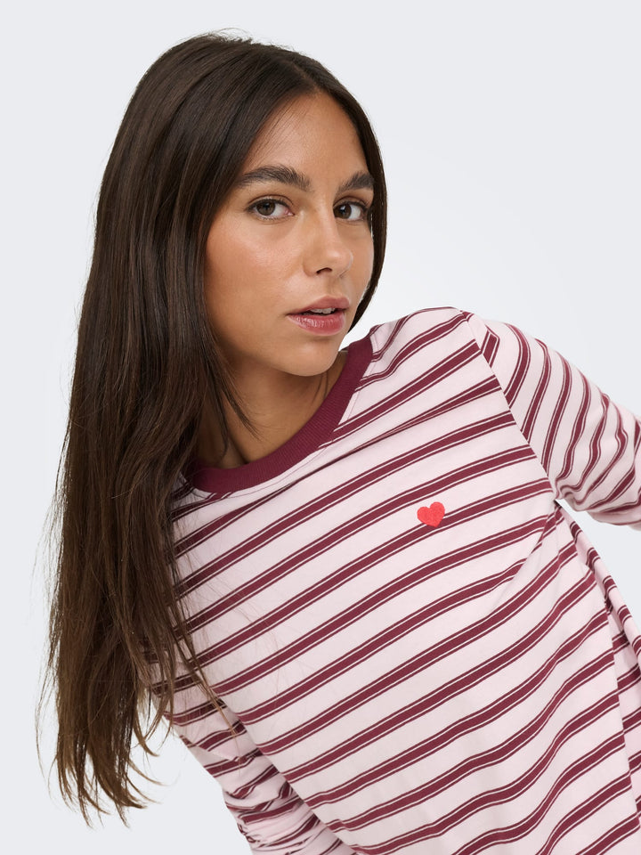 jacqueline de yong 15359938 Pisa t-shirt l/m dames roze dessin