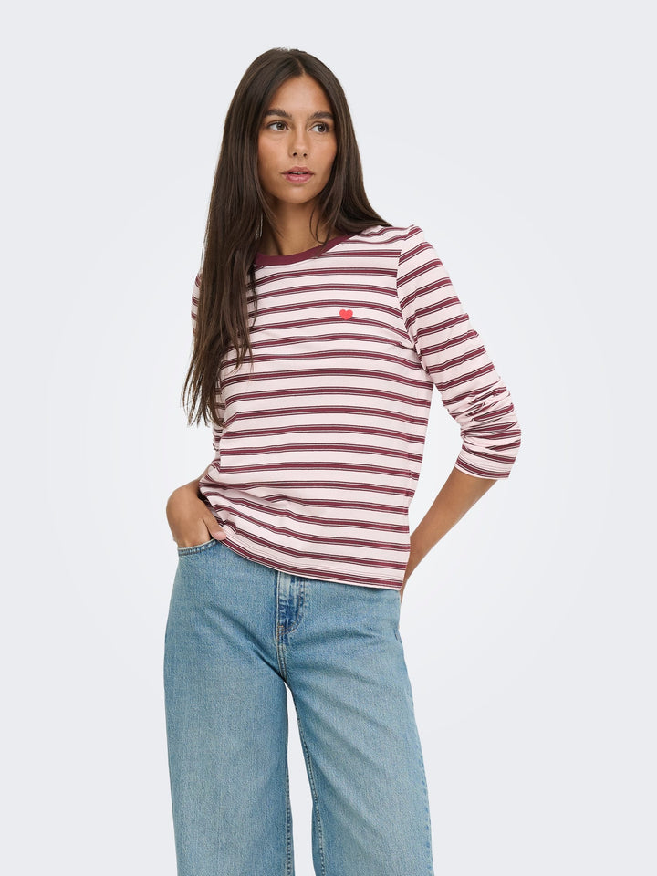 jacqueline de yong 15359938 Pisa t-shirt l/m dames roze dessin
