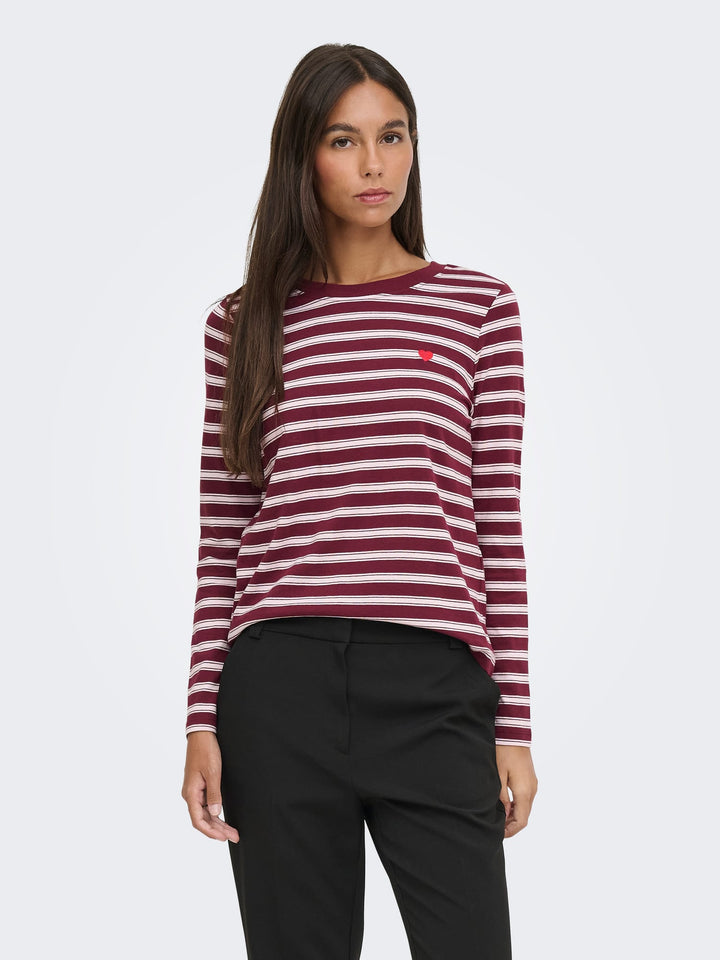 jacqueline de yong 15359938 Pisa t-shirt l/m dames rood dessin