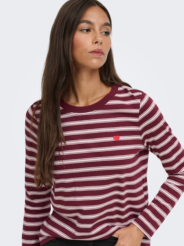 jacqueline de yong 15359938 Pisa t-shirt l/m dames rood dessin