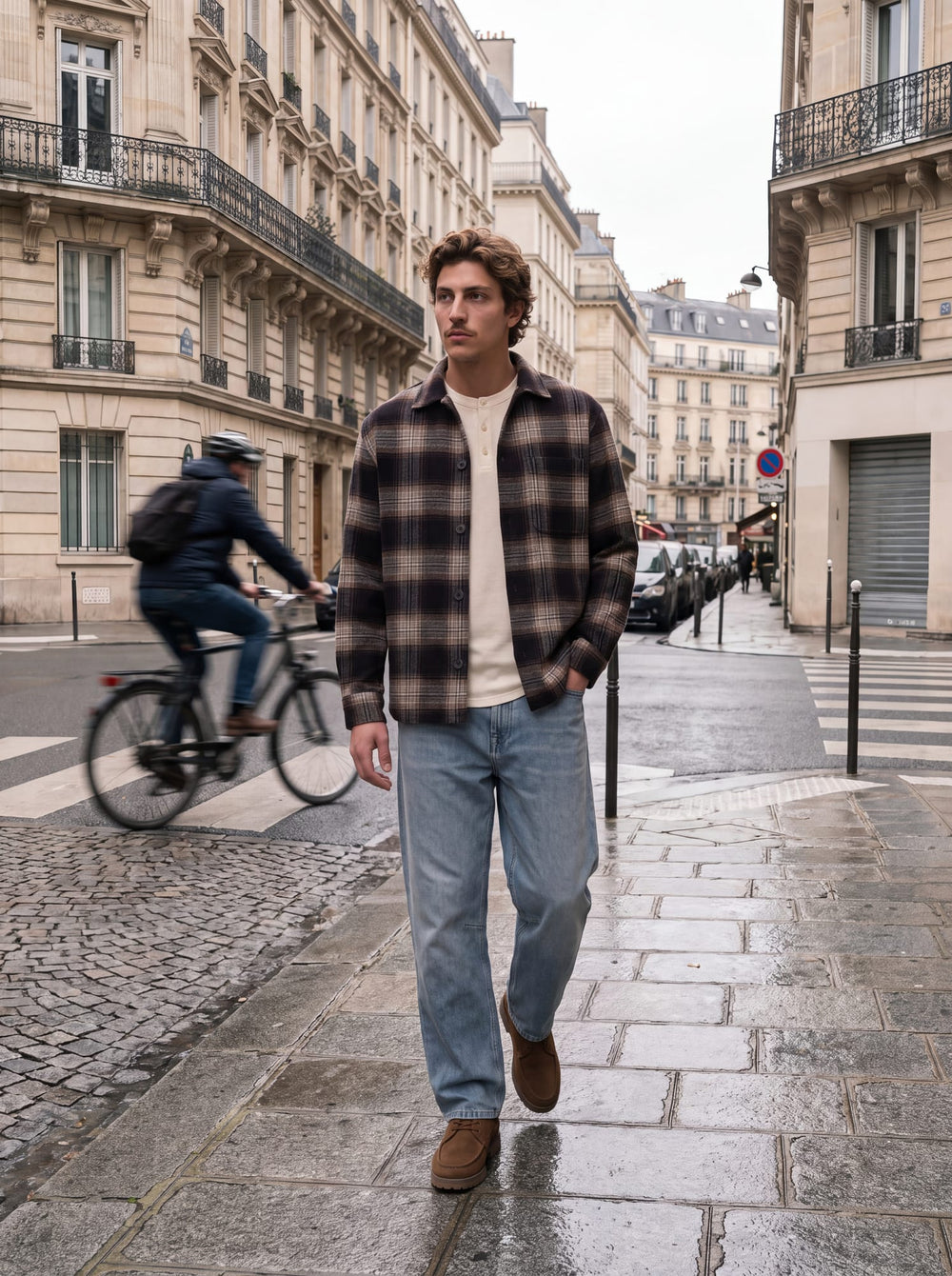 Jack & Jones 12300017 Soho overhemd l/m blauw dessin