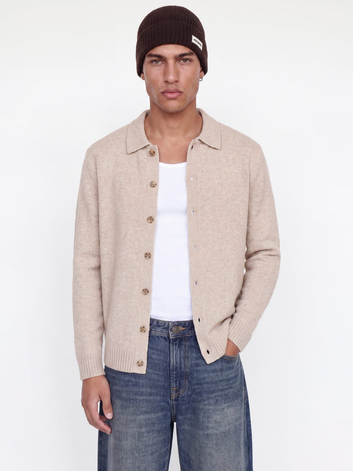 Jack &amp; Jones 12298319 Soho vest gebreid heren zand