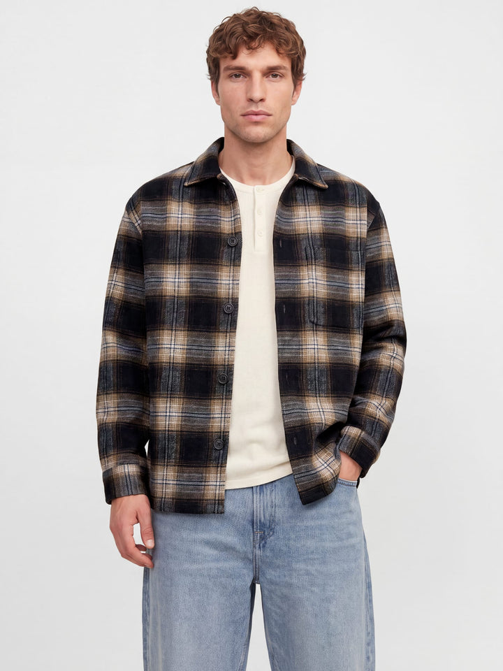 Jack &amp; Jones 12300017 Soho overhemd l/m blauw dessin