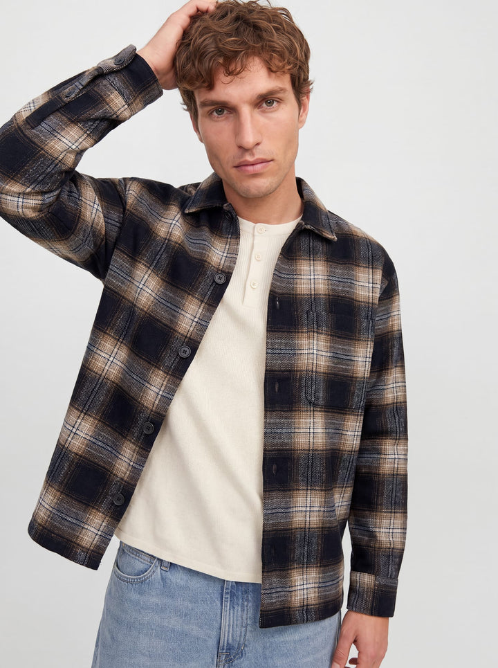 Jack &amp; Jones 12300017 Soho overhemd l/m blauw dessin