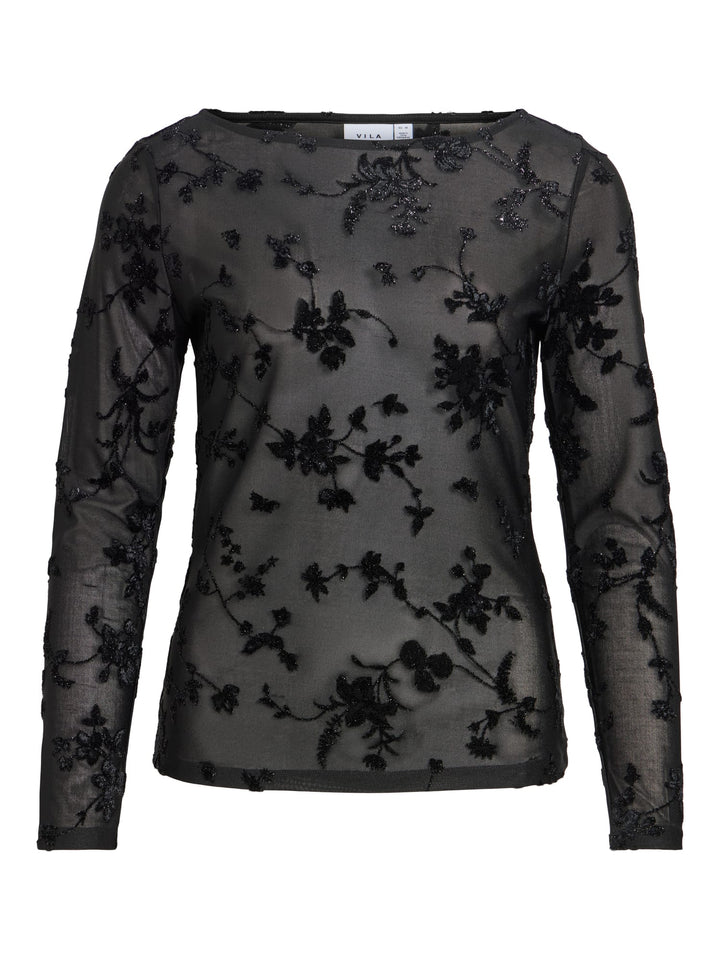 Vila 14118890 Miranda top l/m dames zwart