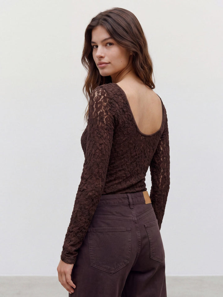 VERO MODA 10351381 Flora top l/m bruin