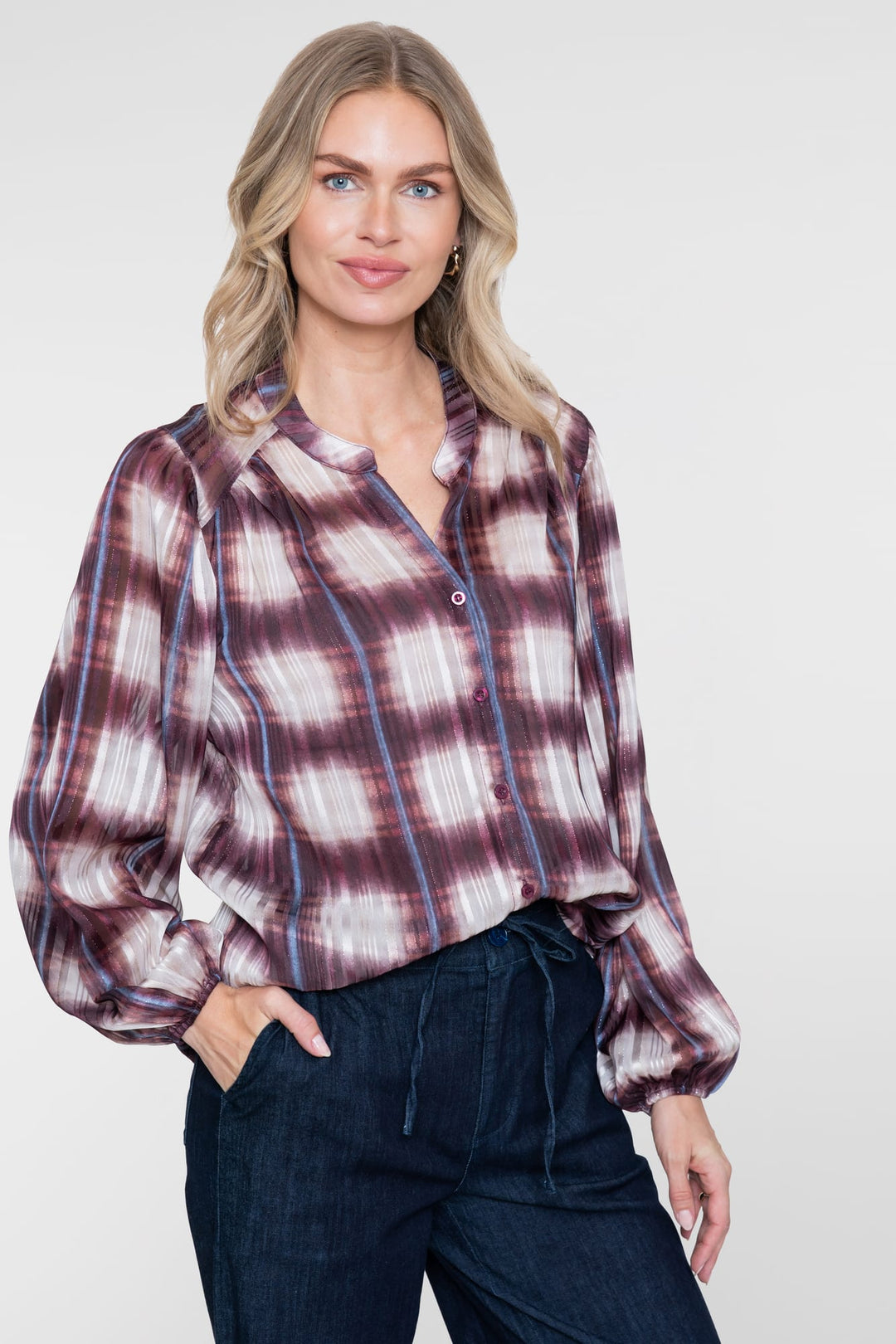 Geisha 63576-70 blouse l/m dames ecru dessin