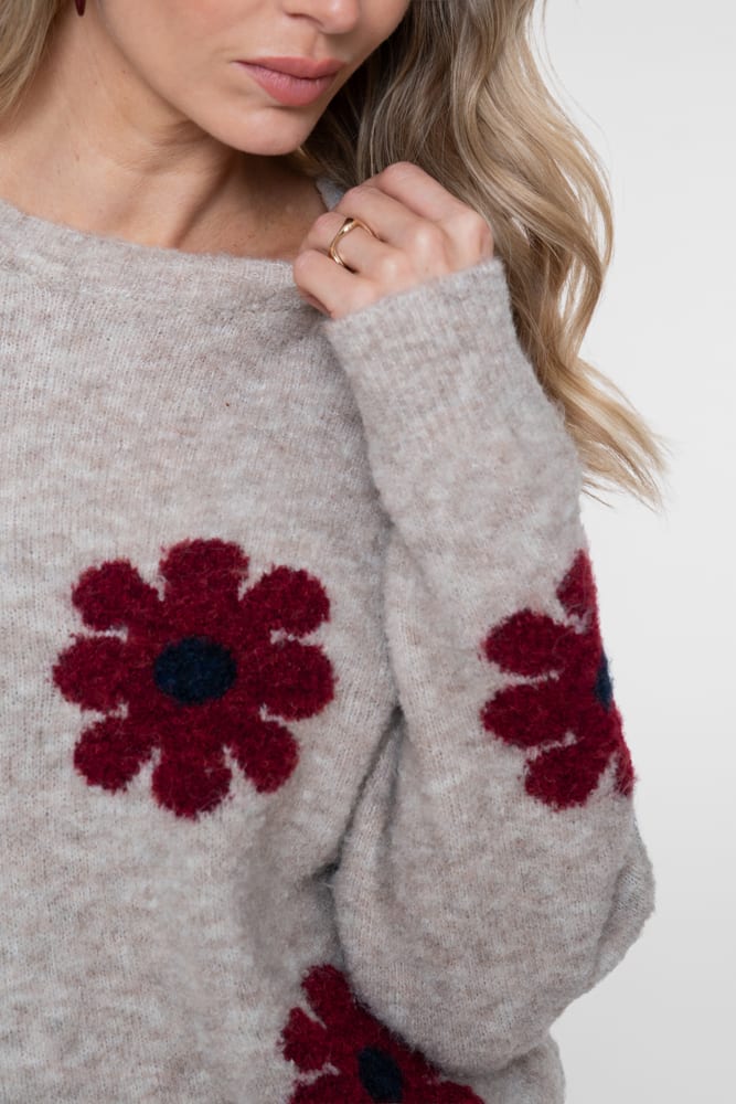 Geisha 64506-10 trui dames zand dessin
