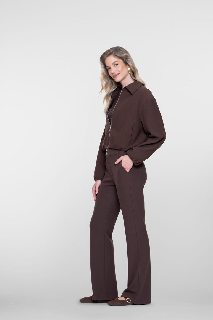 Geisha 61587-21 lange broek dames bruin dessin