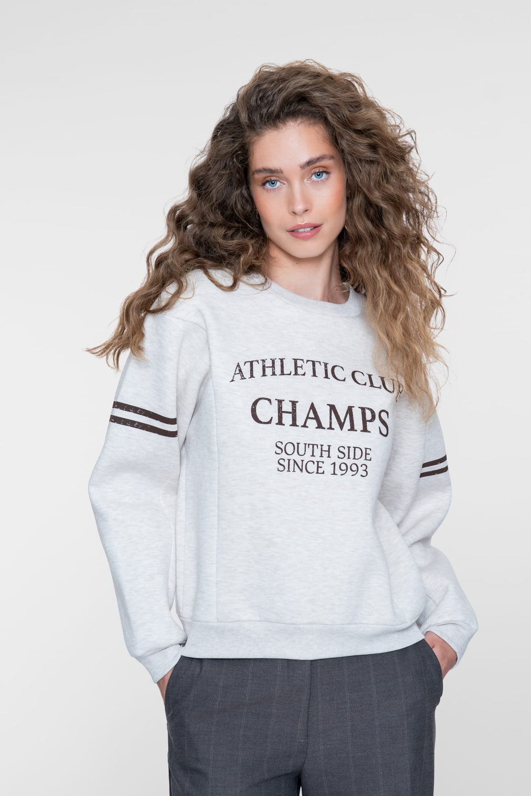 Geisha 62552-24 sweater dames grijs dessin