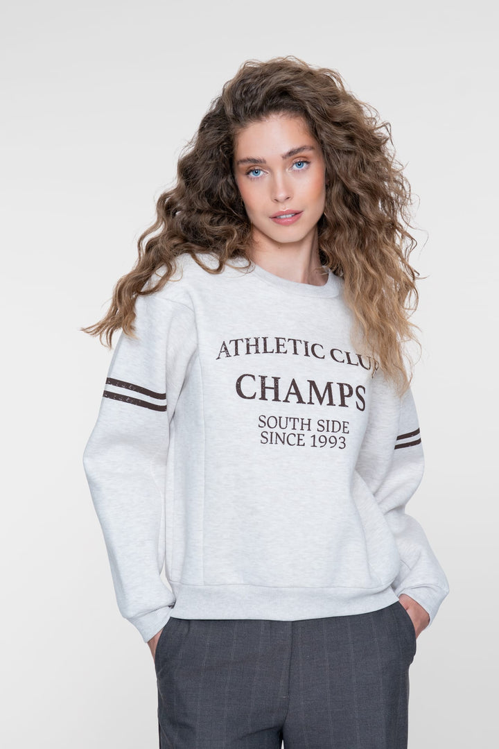 Geisha 62552-24 sweater dames grijs dessin