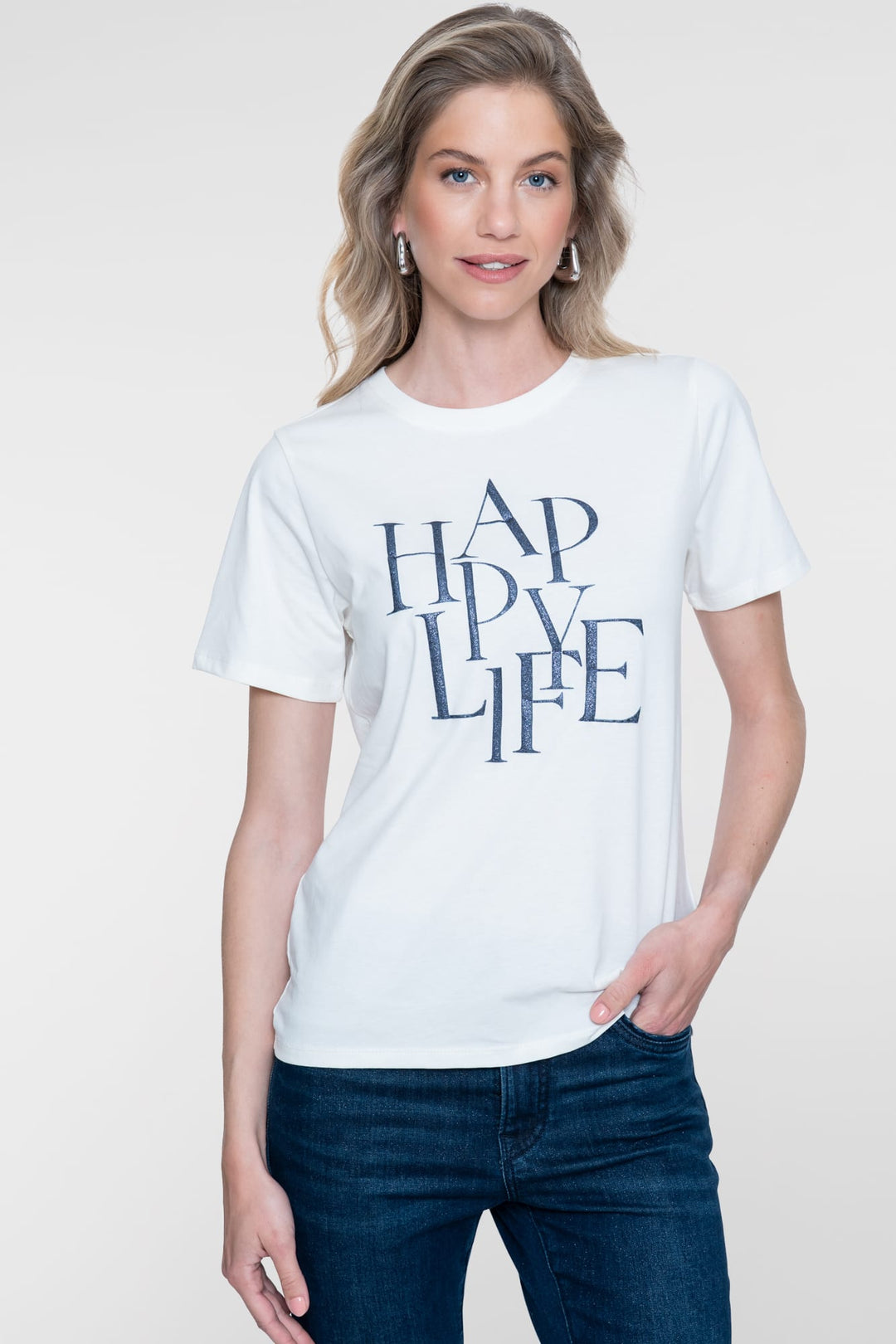 Geisha 62573-41 t-shirt k/m dames off-white