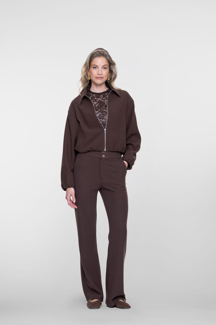Geisha 61587-21 lange broek dames bruin dessin