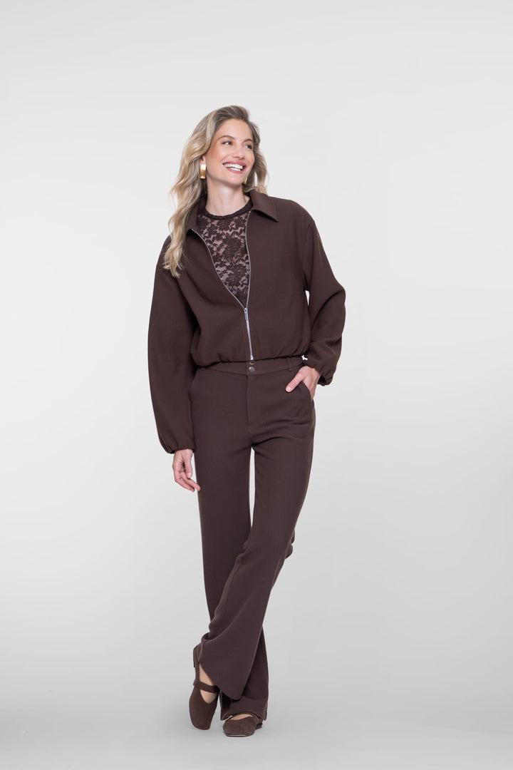 Geisha 61587-21 lange broek dames bruin dessin
