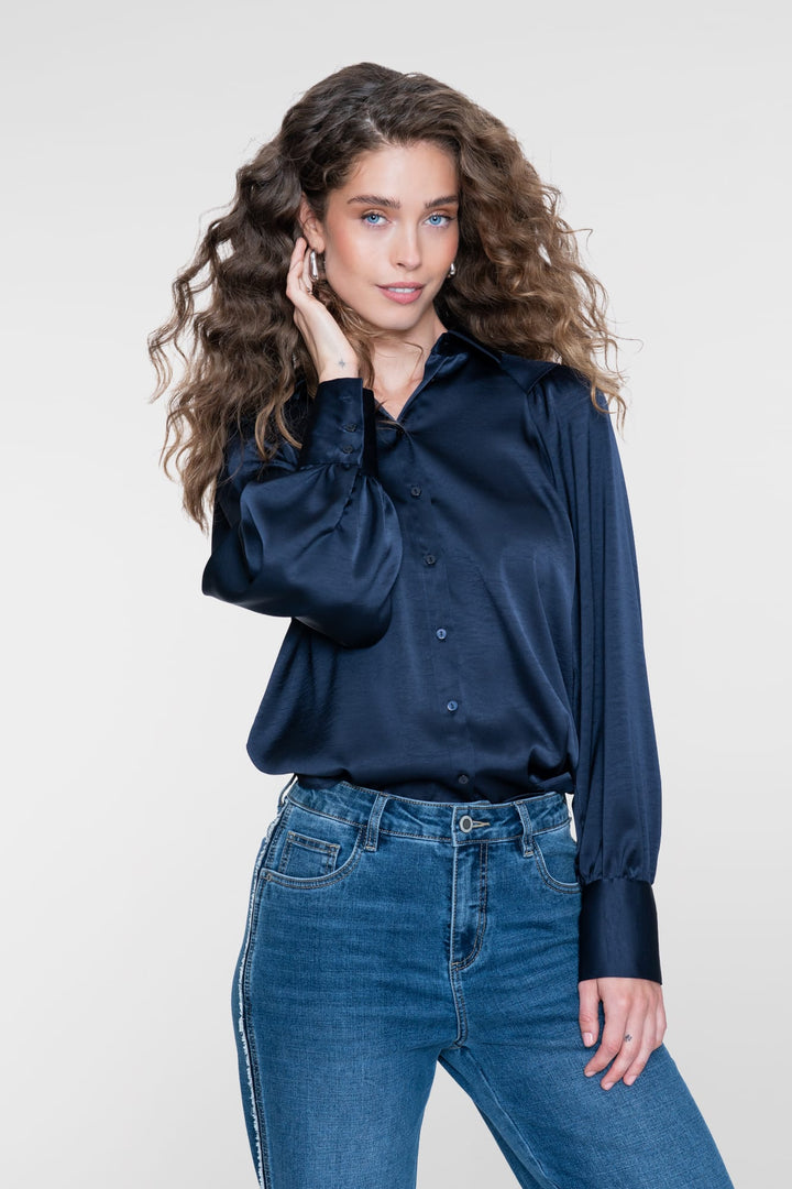 Geisha 63565-21 blouse l/m navy – dames