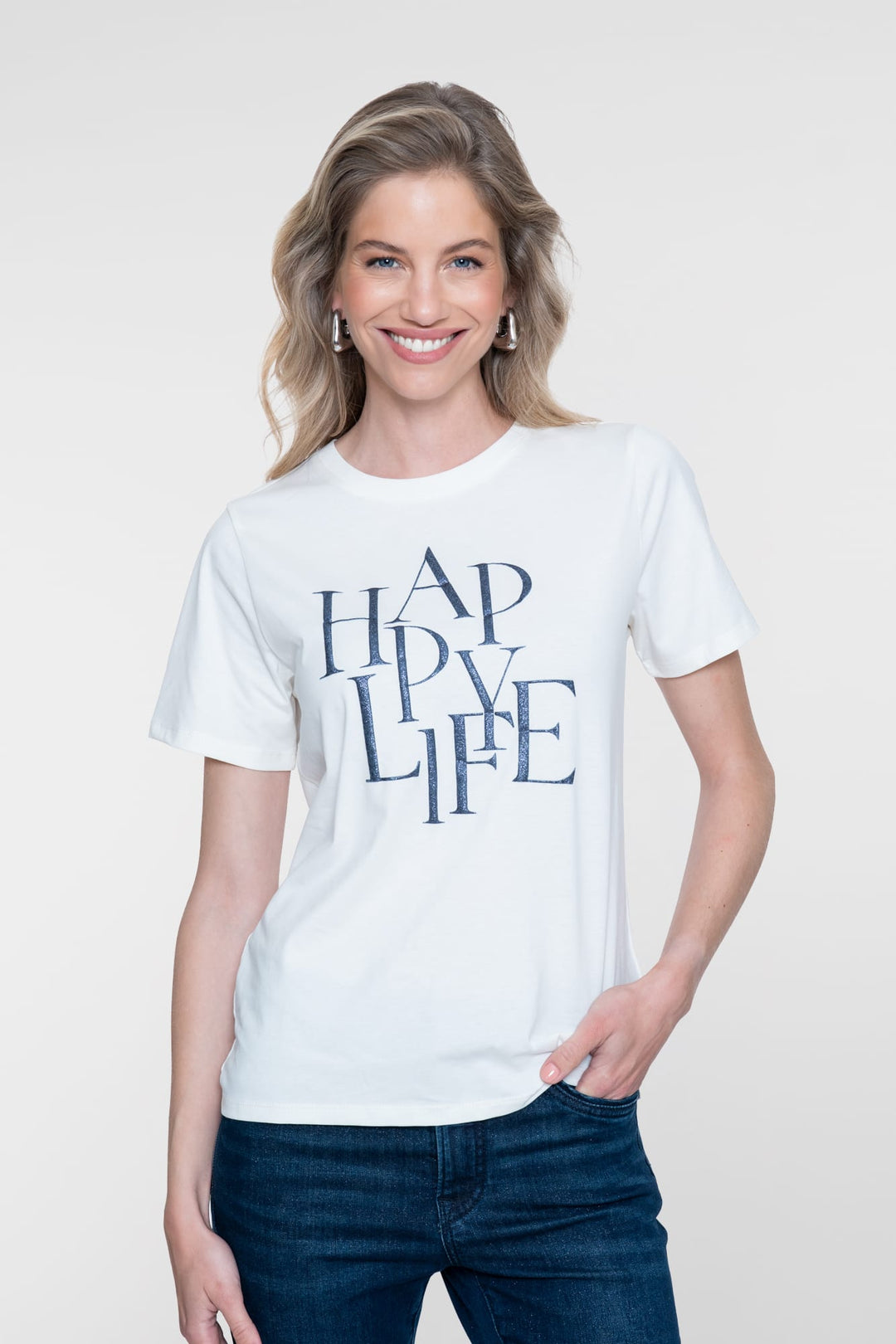 Geisha 62573-41 t-shirt k/m dames off-white