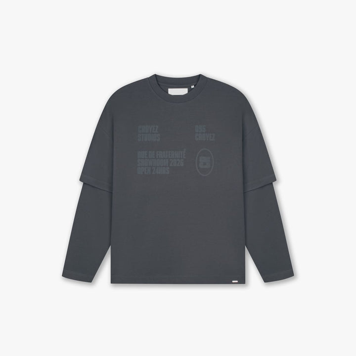 Croyez CRB50026011 t-shirt l/m heren antraciet
