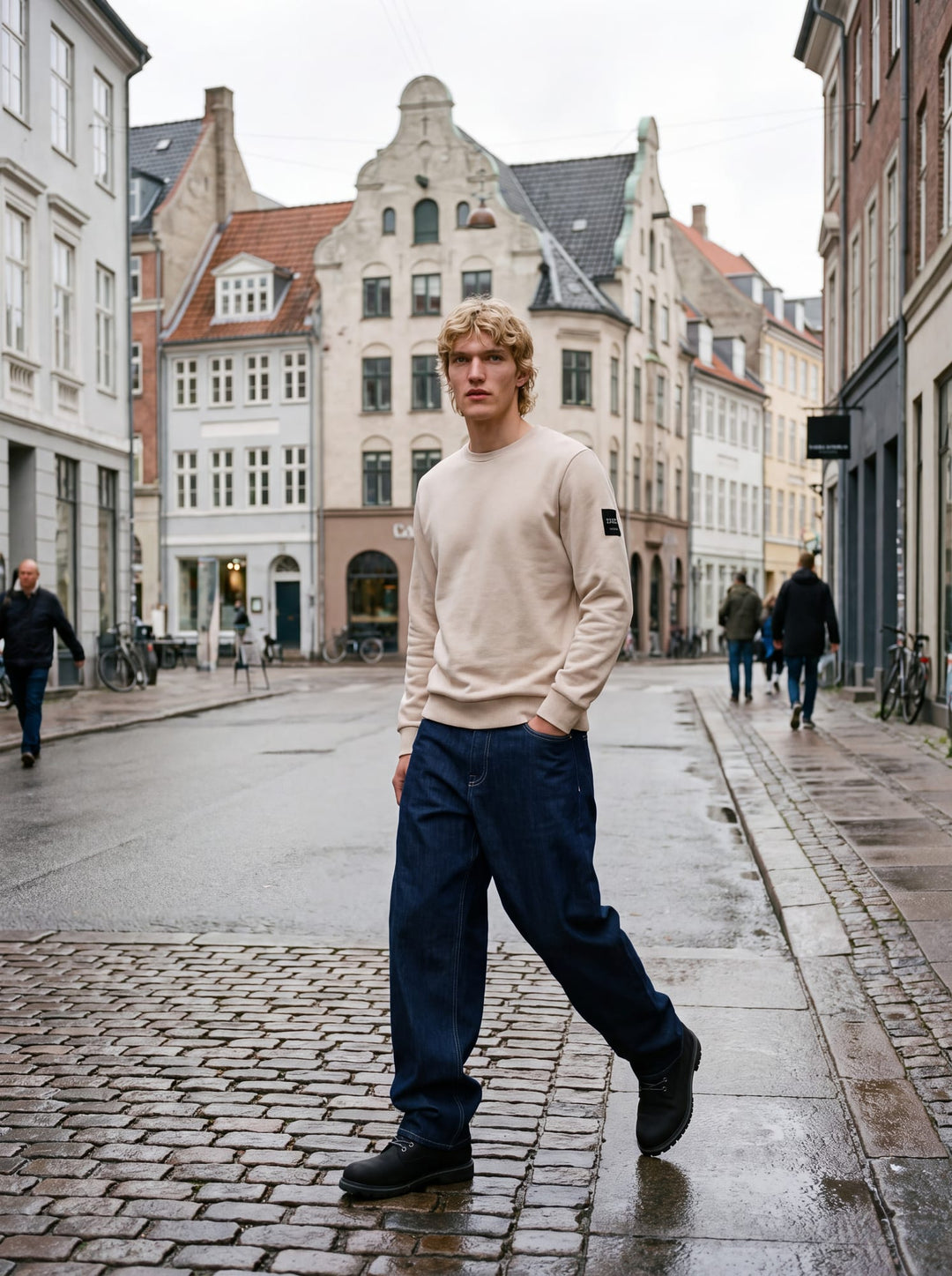 Jack &amp; Jones 12298440 Cleveland sweater beige – heren