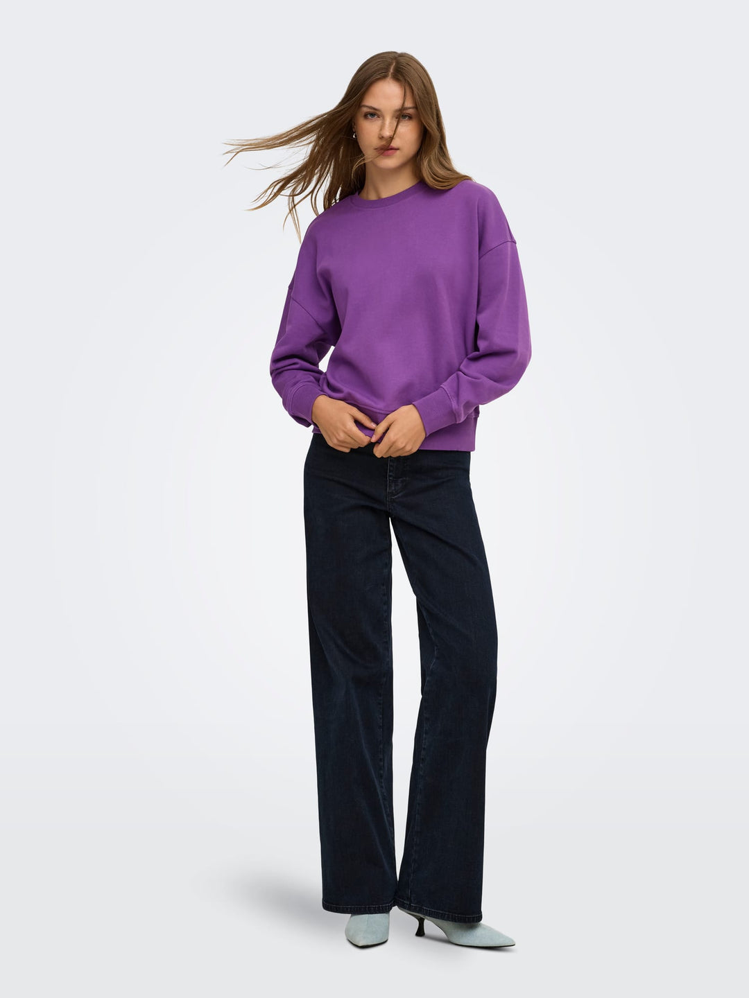Only 15390754 catrin sweater paars dessin – dames