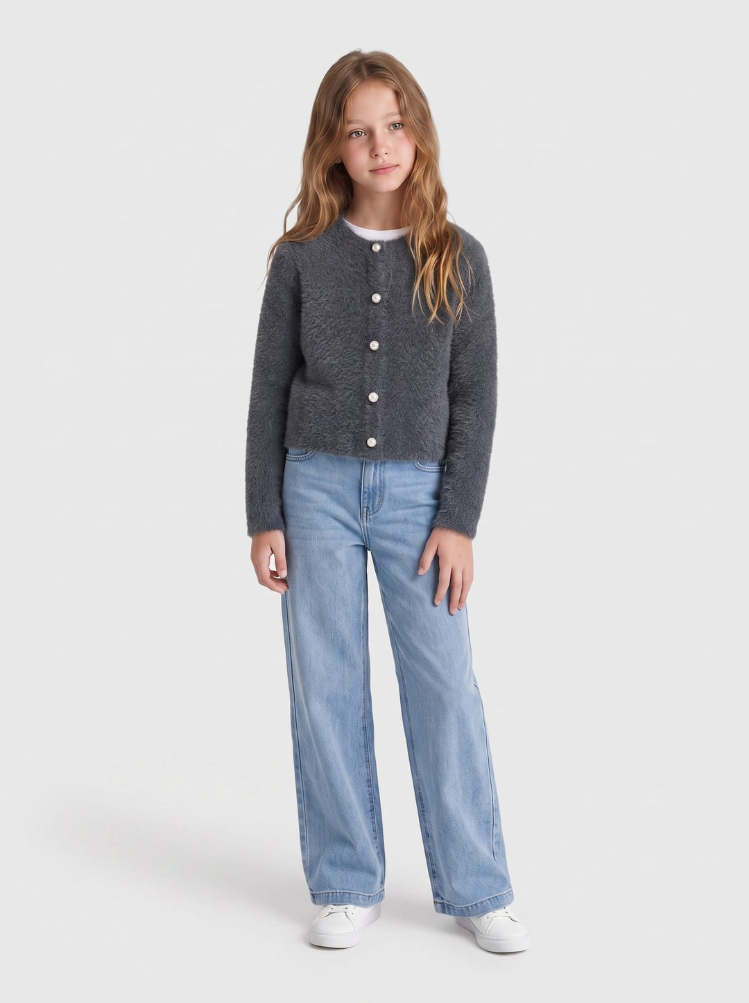 kids only 15352201 Piumo vest gebreid steel
