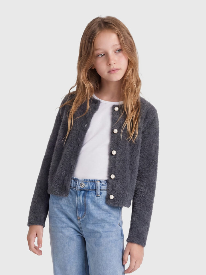 kids only 15352201 Piumo vest gebreid steel