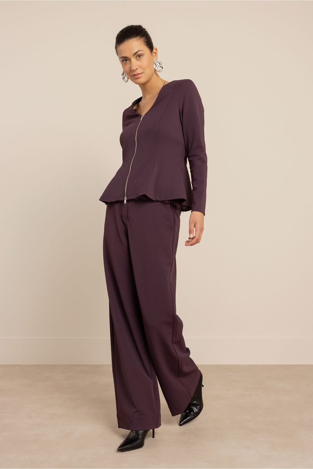 Studio Anneloes 14250 Luz lange broek dames aubergine