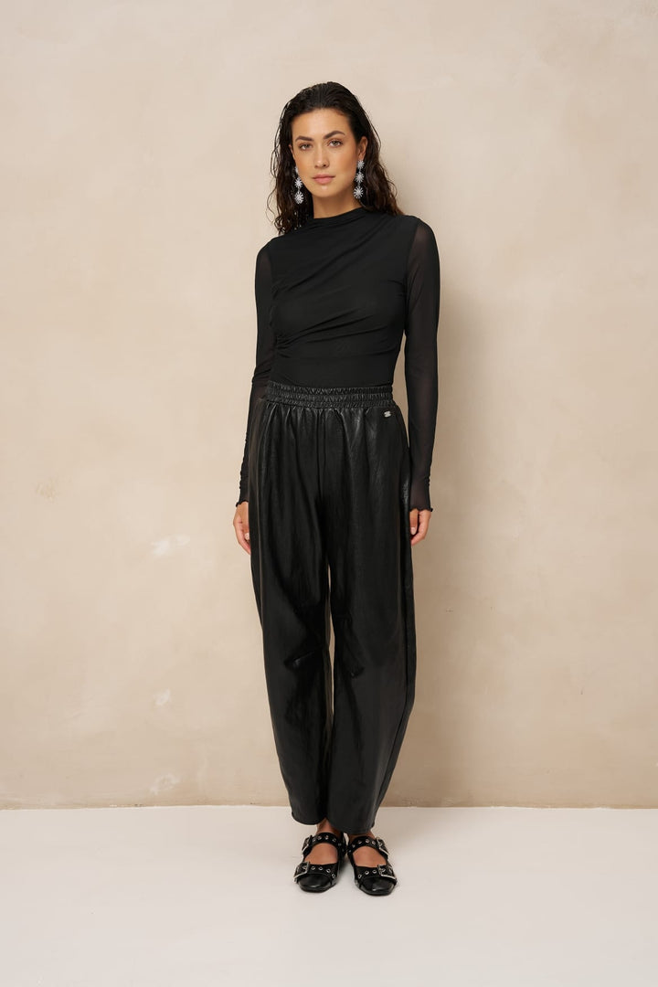 Lofty Manner RJ13 - Top Jolien - Draped Mes zwart