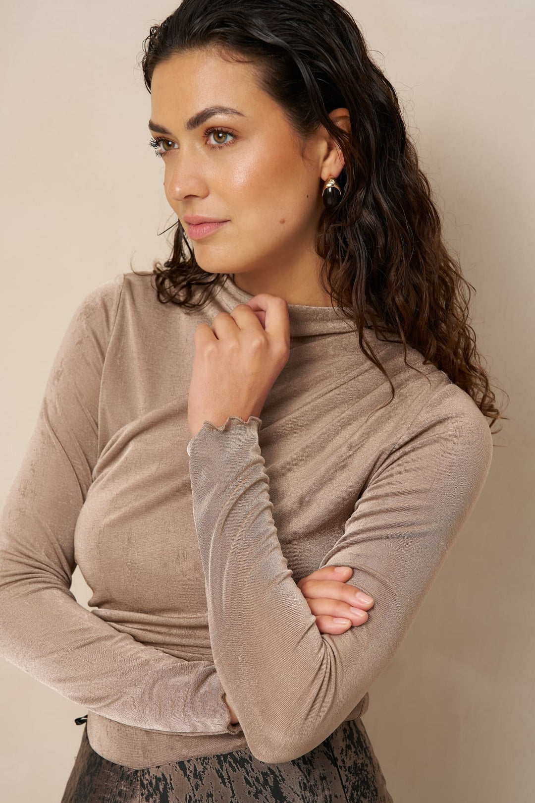 Lofty Manner RJ18 - Top Jimmi - Draped Uni taupe